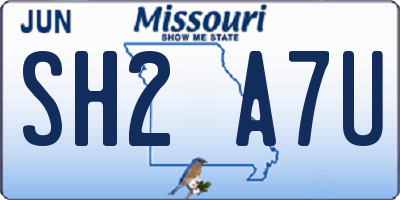 MO license plate SH2A7U