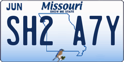 MO license plate SH2A7Y