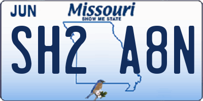 MO license plate SH2A8N