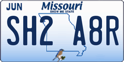 MO license plate SH2A8R