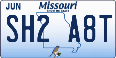 MO license plate SH2A8T