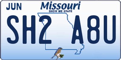 MO license plate SH2A8U