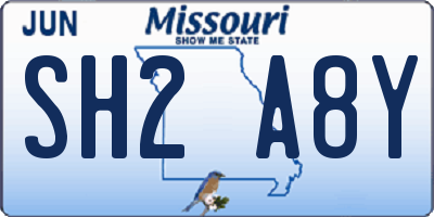 MO license plate SH2A8Y