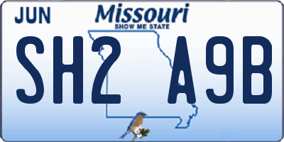 MO license plate SH2A9B
