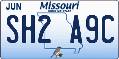 MO license plate SH2A9C