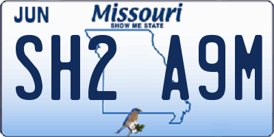 MO license plate SH2A9M