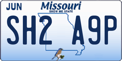 MO license plate SH2A9P