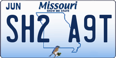 MO license plate SH2A9T