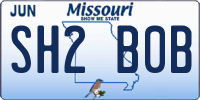 MO license plate SH2B0B