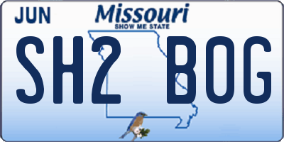 MO license plate SH2B0G