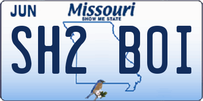 MO license plate SH2B0I
