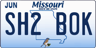 MO license plate SH2B0K