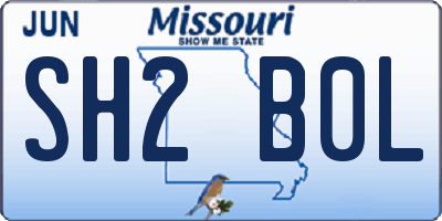 MO license plate SH2B0L