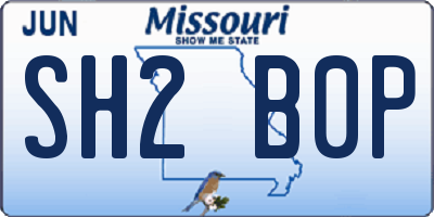 MO license plate SH2B0P