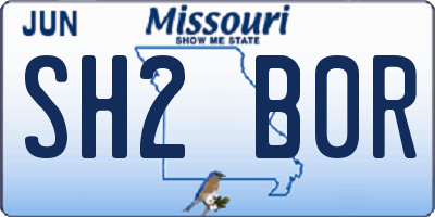 MO license plate SH2B0R