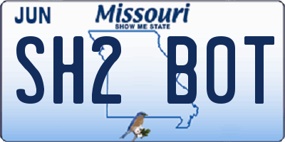 MO license plate SH2B0T