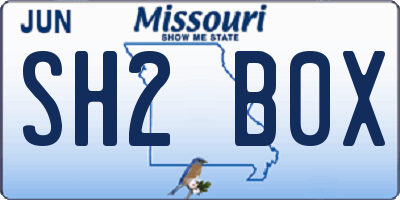 MO license plate SH2B0X