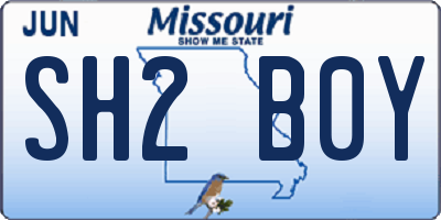 MO license plate SH2B0Y