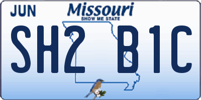 MO license plate SH2B1C