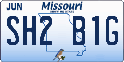 MO license plate SH2B1G