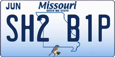 MO license plate SH2B1P