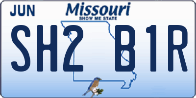MO license plate SH2B1R