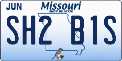 MO license plate SH2B1S