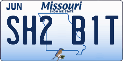 MO license plate SH2B1T