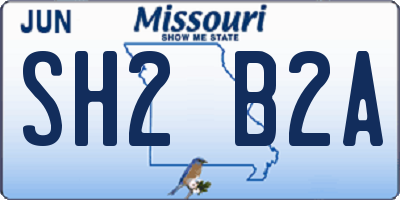 MO license plate SH2B2A