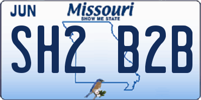 MO license plate SH2B2B