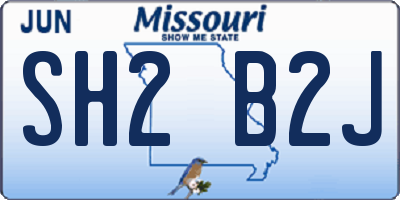 MO license plate SH2B2J