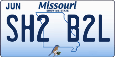 MO license plate SH2B2L