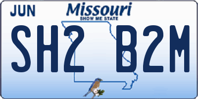 MO license plate SH2B2M