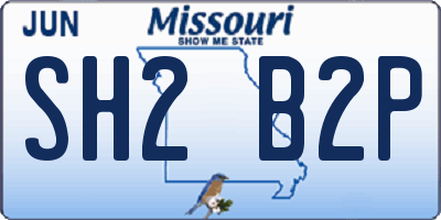 MO license plate SH2B2P