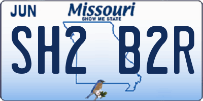 MO license plate SH2B2R
