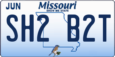 MO license plate SH2B2T