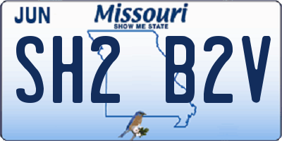 MO license plate SH2B2V