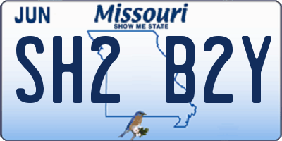 MO license plate SH2B2Y