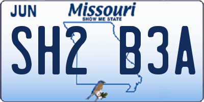MO license plate SH2B3A