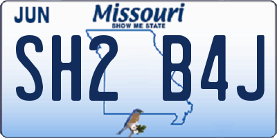 MO license plate SH2B4J