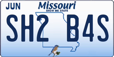 MO license plate SH2B4S