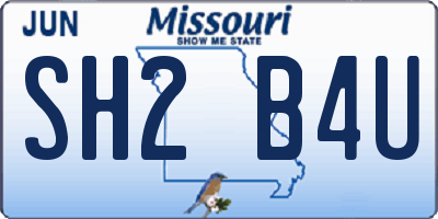 MO license plate SH2B4U