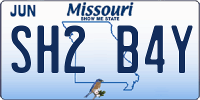 MO license plate SH2B4Y