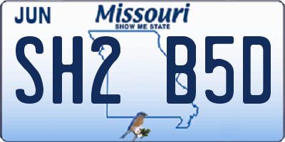 MO license plate SH2B5D
