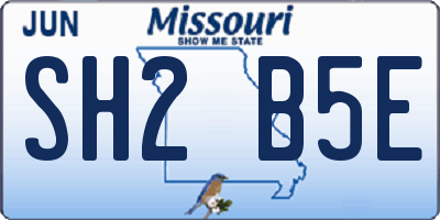 MO license plate SH2B5E