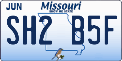 MO license plate SH2B5F