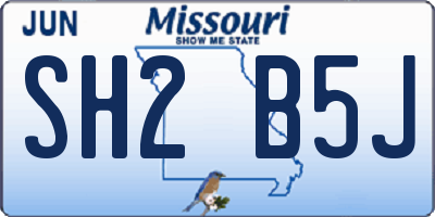 MO license plate SH2B5J