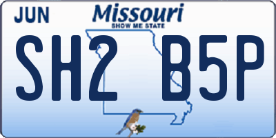 MO license plate SH2B5P