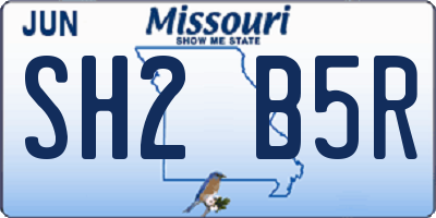 MO license plate SH2B5R
