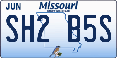 MO license plate SH2B5S